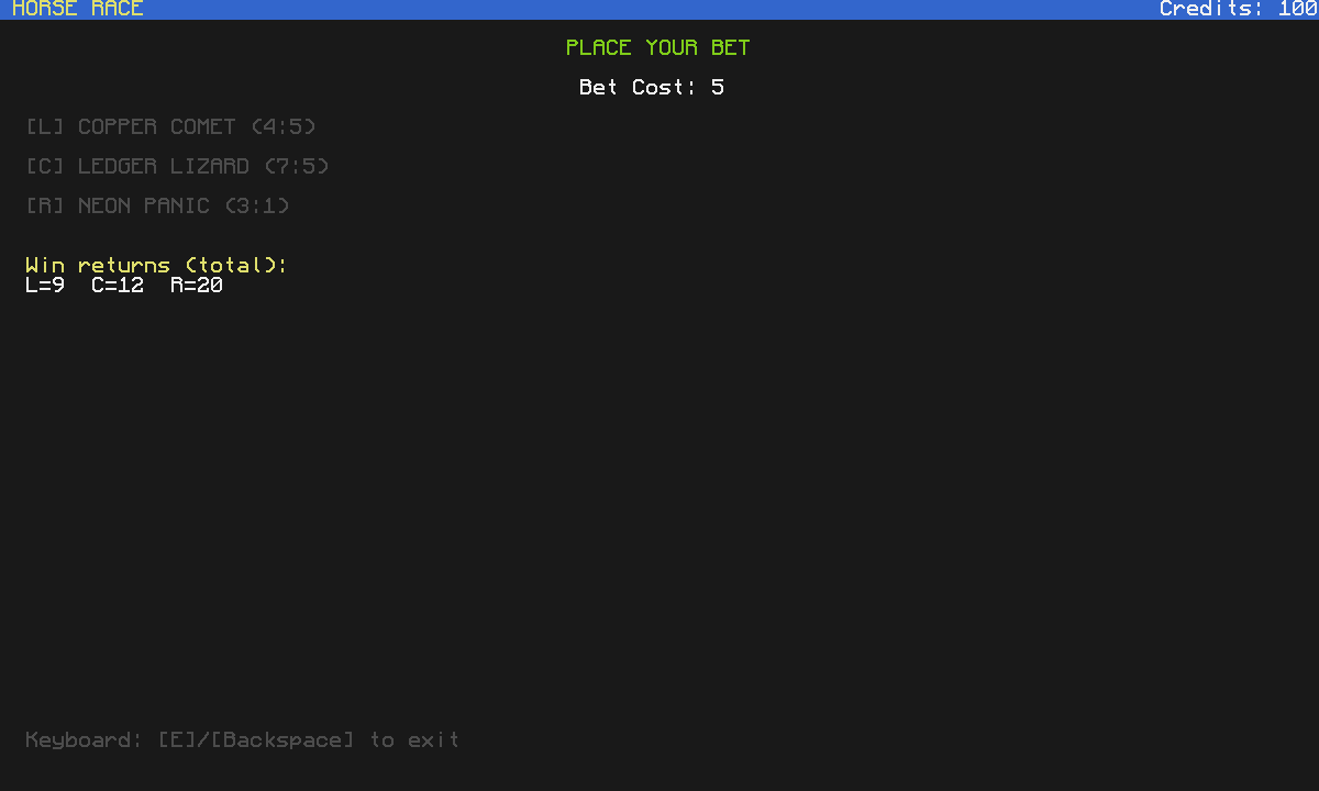 Original ASCII horse race