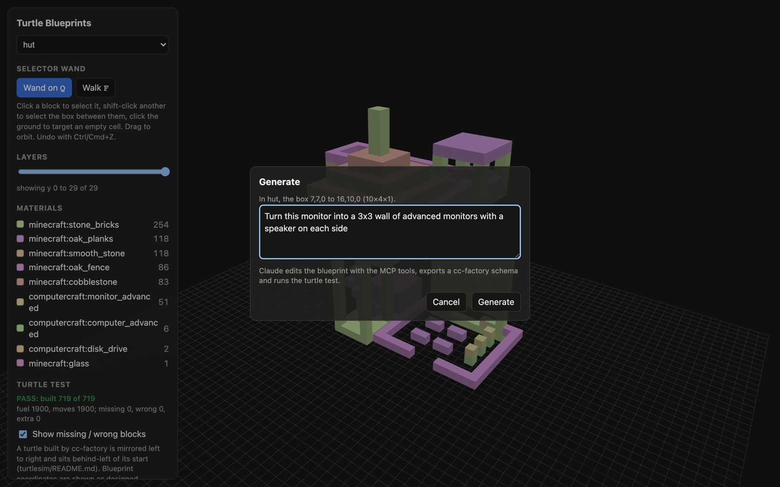 Turtle Blueprints natural language generation dialog